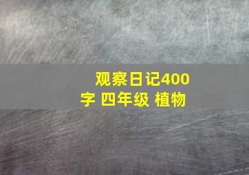 观察日记400字 四年级 植物